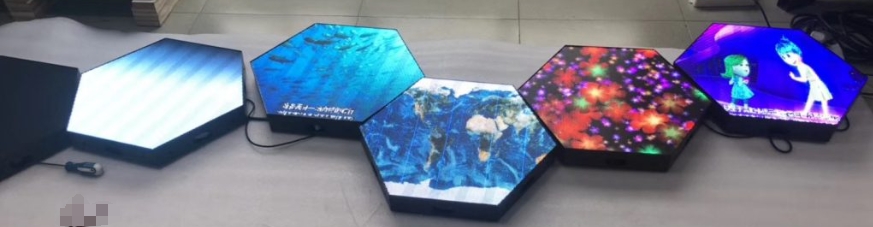 Hexagonal LED displays can be customized to produce different sizes