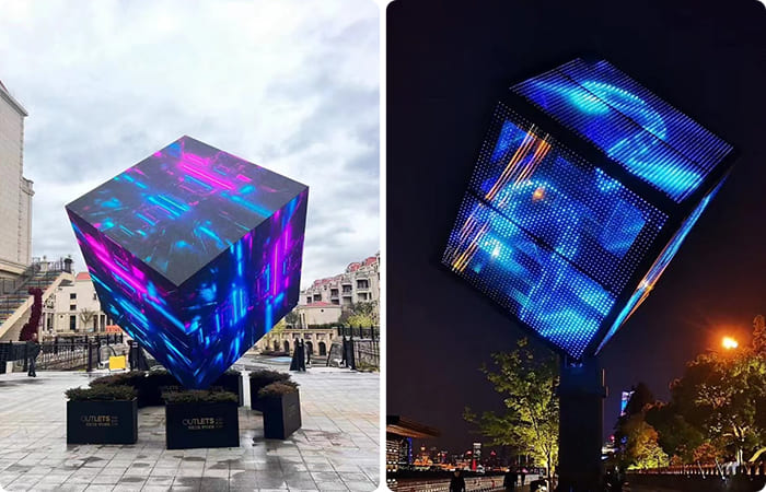 Milestrong's Giant Custom Cube LED Display Transforms Landmark