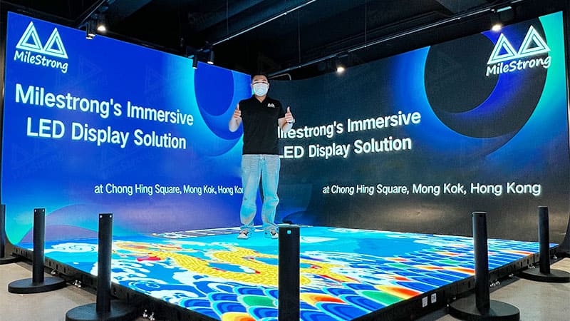 P2.5 Three-Sided Immersive Display with Floor from Milestrong: Bringing a New Visual Feast to Chong Hing Square, Mong Kok, Hong Kong