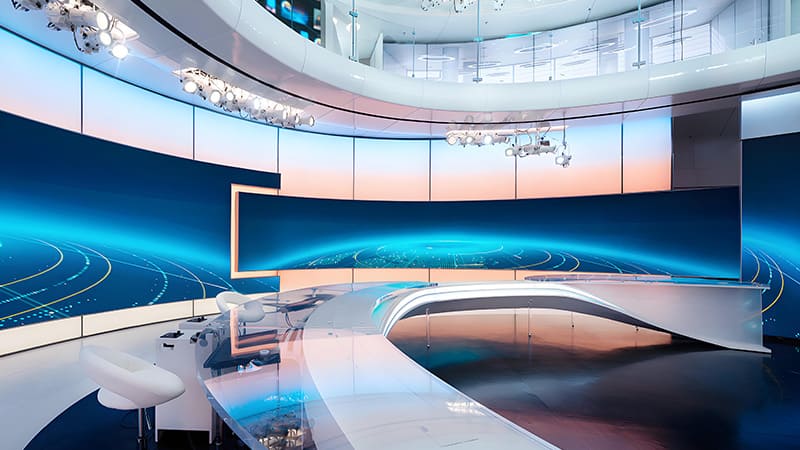 The Broadcasting Studios Solution with Energy-Efficient, High-Resolution COB LED Display from Milestrong