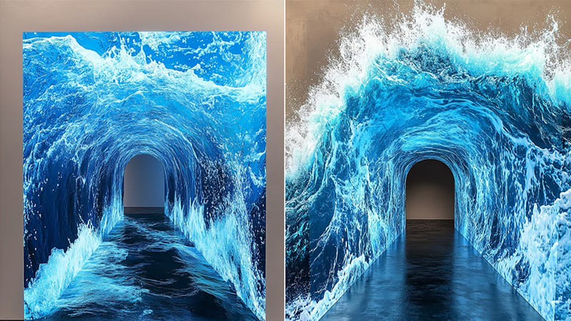 A Mesmerizing Journey Through Waves: The Immersive Tunnel LED Display Experience
