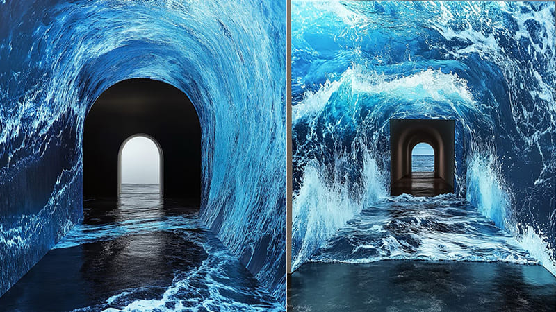 A Mesmerizing Journey Through Waves: The Immersive Tunnel LED Display Experience