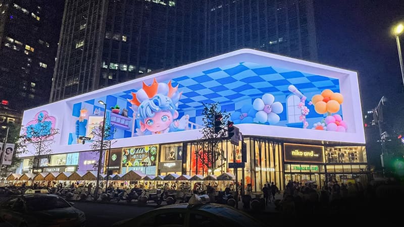 Street-Smart 3D Visual Masterpiece: SL Series Outdoor LED Display Reimagines City Corners as Iconic Landmarks