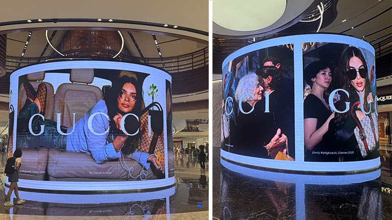 Renovating Mall Areas with Cylinder LED Displays through Flexible Modules