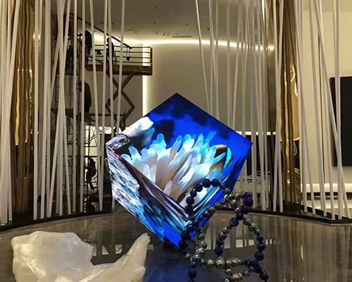 Innovative Six-Sided Cube-Shaped LED Screen: Suspension and Floor Mounting Options for Immersive Visual Experience